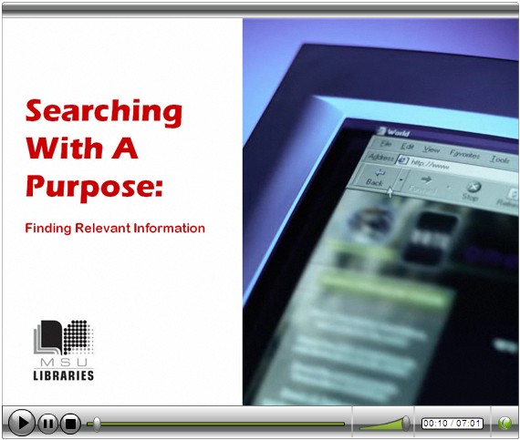 Searching With A Purpose Video Tutorial