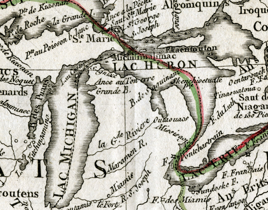 Detail from Etats Unis de l'Amerique Septentrionale, 1785 by Delamarche